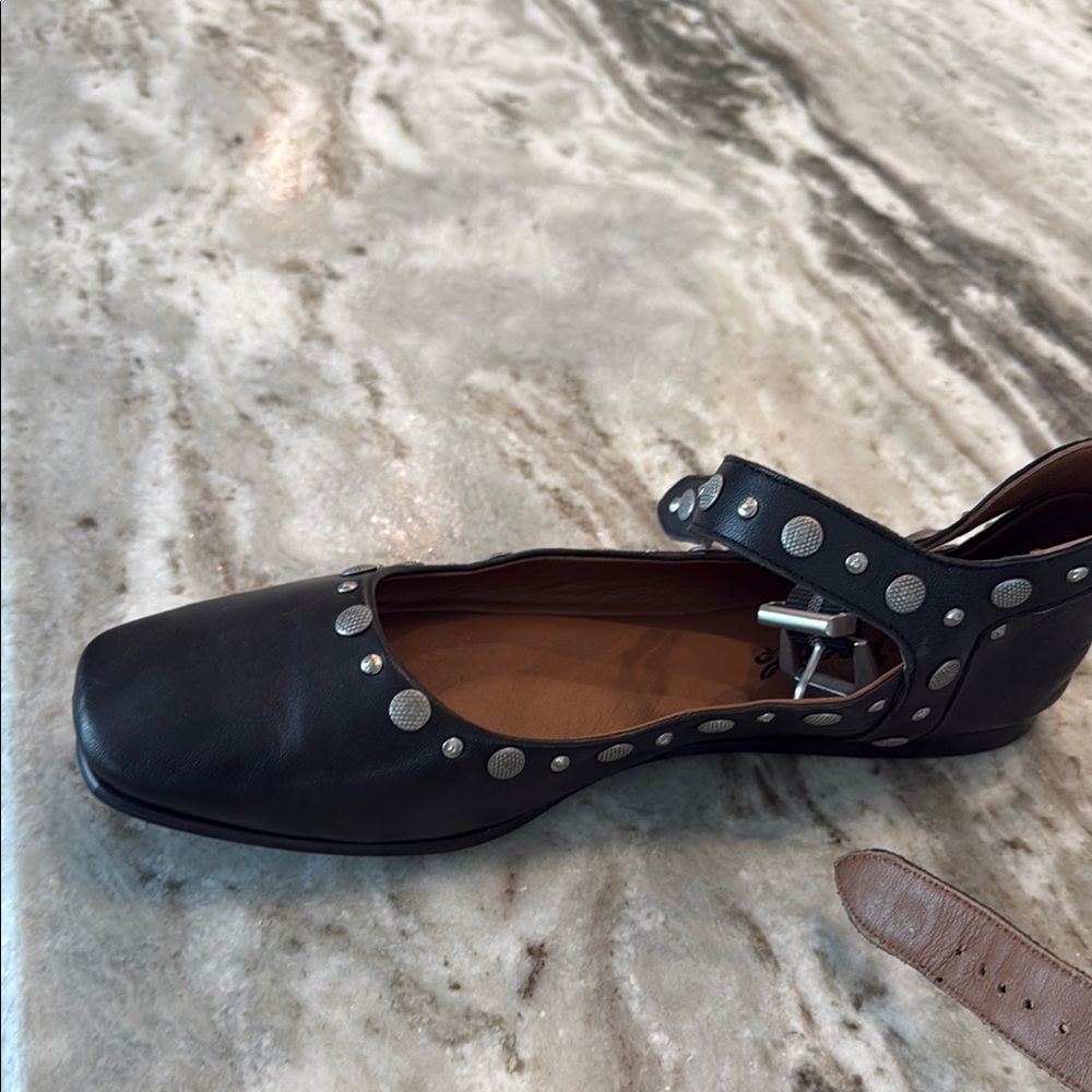 Free People Black and Silver Studded Flats